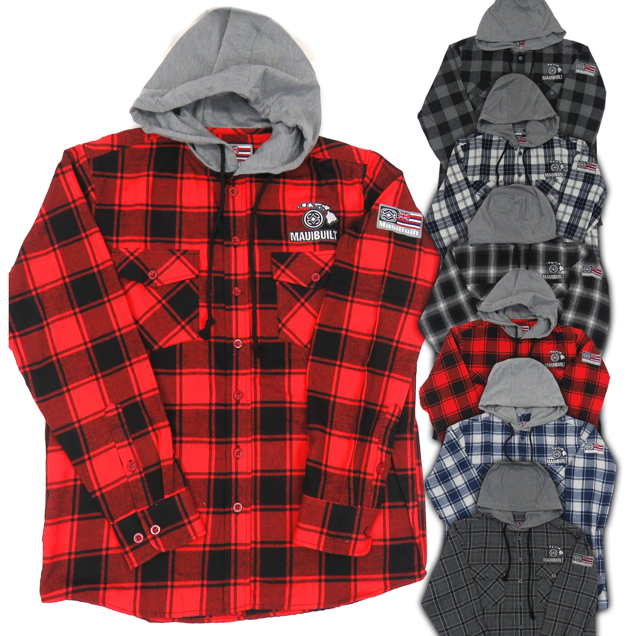 Ohio State Buckeyes Hooded Flannel Shirt, XL